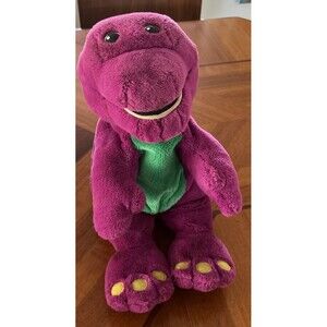 1997 Microsoft Barney plush talking games Singing ametoy WORKS GREAT! 12" tall